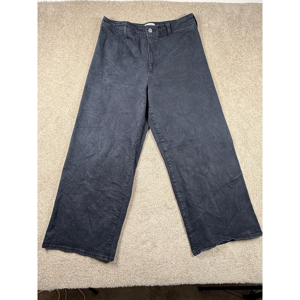 Universal Thread Womens High-Rise Wide Leg Jeans Washed Black Size 12